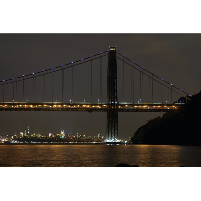 George Washington Bridge II - Photograph, 61 cm H x 91 cm W, Black Floater Framed