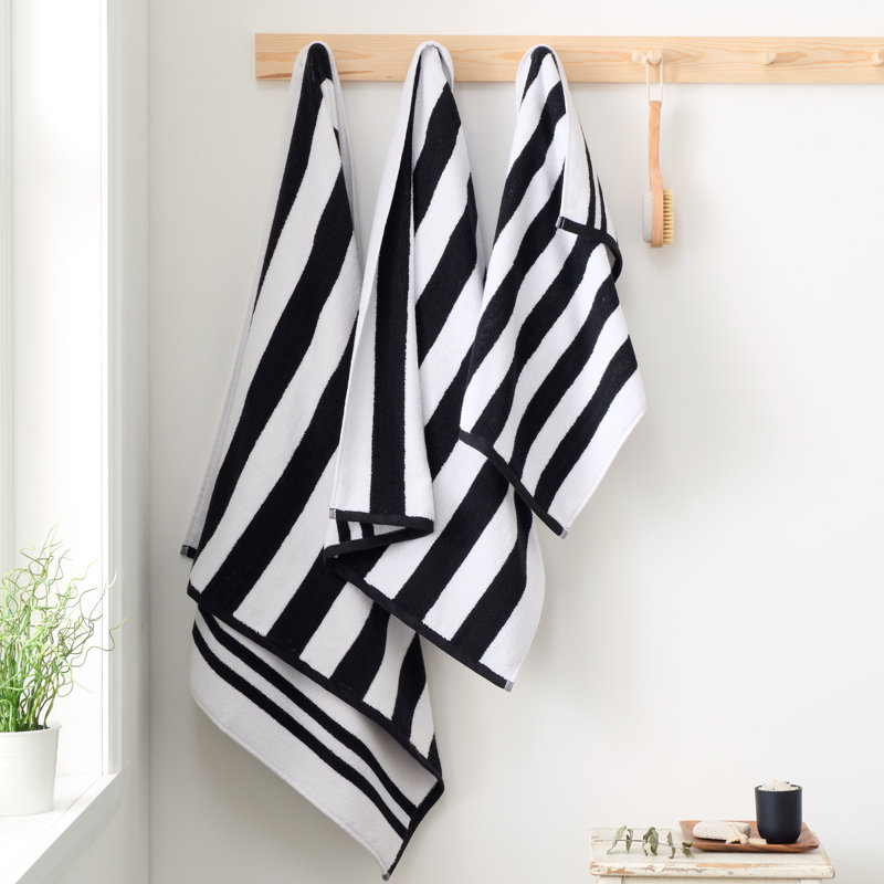 100% Cotton Jacquard Hand Towel, Black