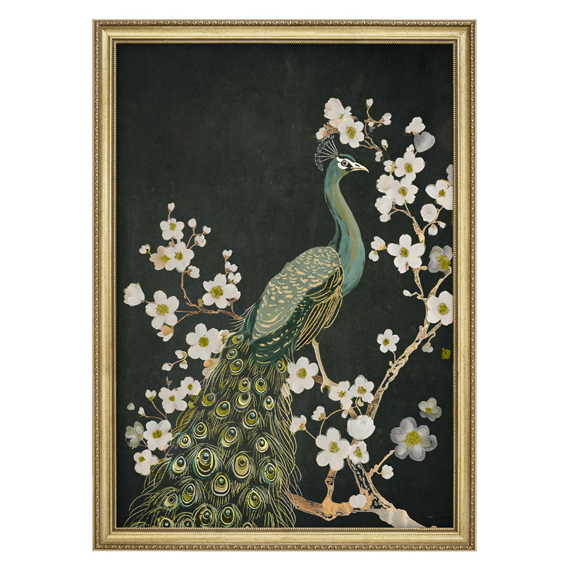 "Décoration paon majestueuse avec paon et fleurs", Non