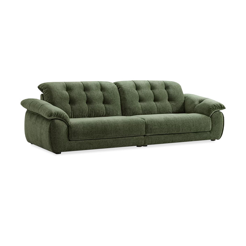 Coussin de canapé en chenille vert Fourseat, Vert