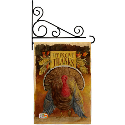 Double Sided 18.5'' H x 13'' W Polyester Thanksgiving Flag Set
