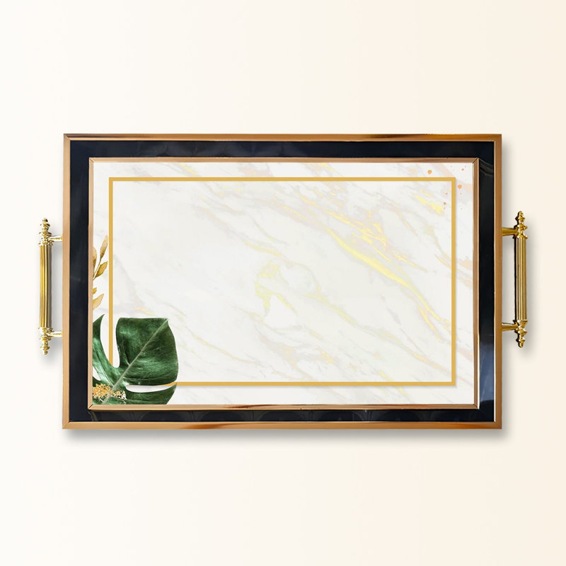 Elegant Glass Tray, 19.7 x 11.4 x 1.4 inches | 100% Durable Glass Construction | Easy to Clean with Damp Cloth | Ideal for Serving, Decorative Display, and Organizing | Stylish Addition to Home Décor