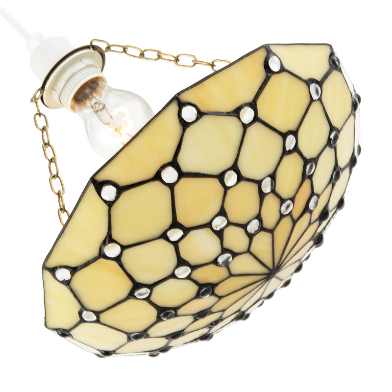 9cm H Glass Pendant Shade ( Screw On ), Yellow
