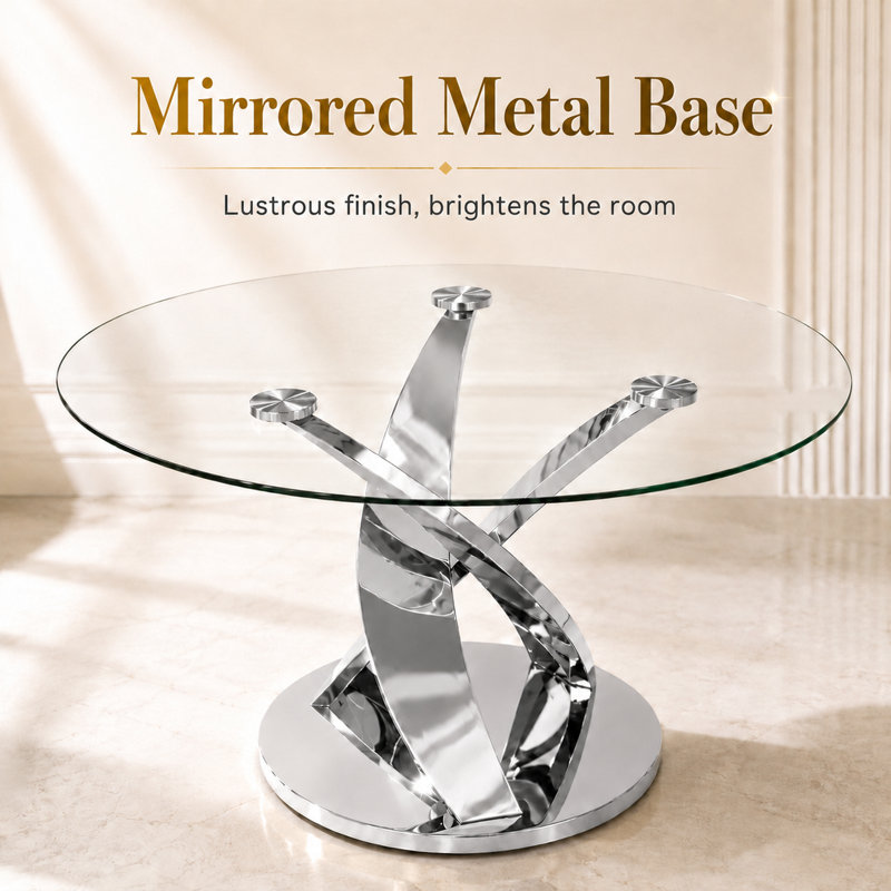 Base de table dorée, Clear/Silver