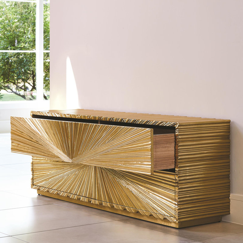 Linenfold Cabinet, Brass