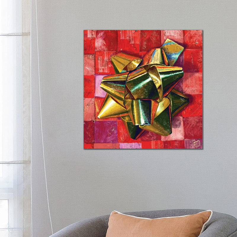 Golden Bow - reproduction d'art murale - toile tendue, H 26 po x l 26 po, Toile tendue, Ne s’applique pas