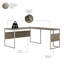 Ensemble de bureau d'ordinateur en forme de L en hickory moderne réversible Jovonne-388251143