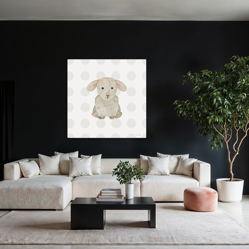 Bébé agneau, art contemporain, H 48 po x l 48 po