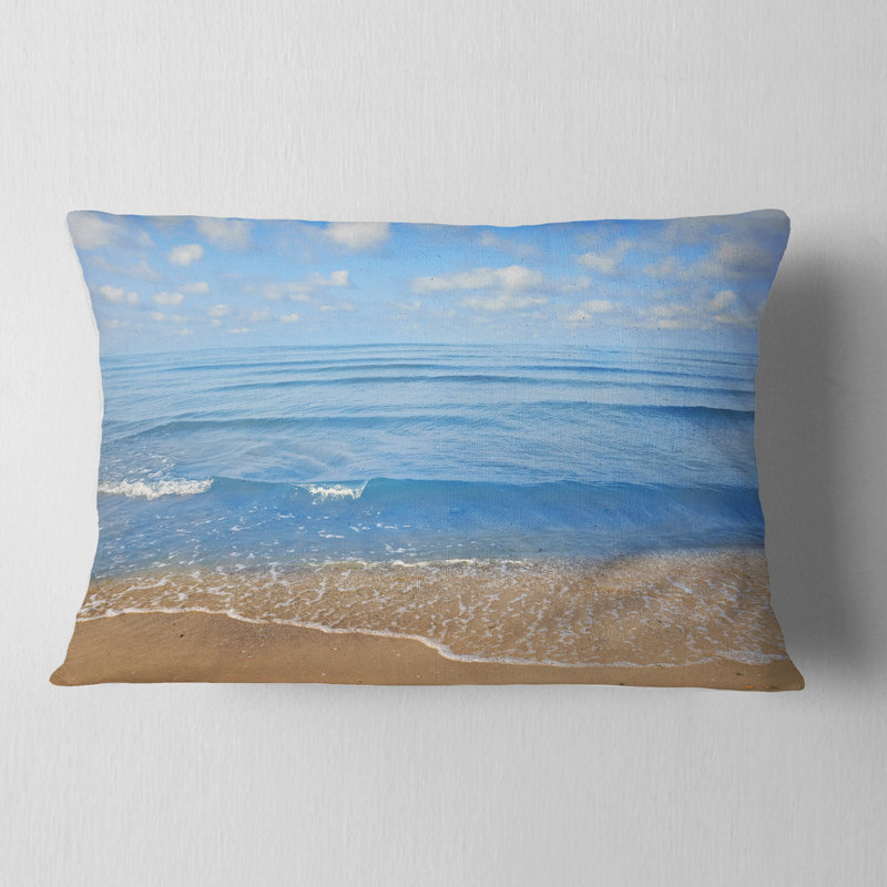 Coussin Expansive Tropical Blue Beach - Sea & Shore, Rectangle, 12 po x 20 po