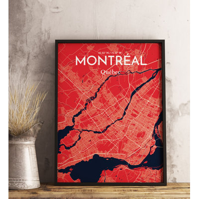 Montreal City Map - No Frame Print