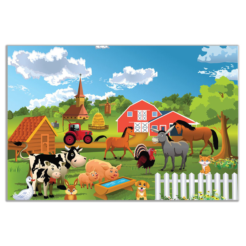 Farm Animals - Wrapped Canvas Print, 76cm H x 51cm W