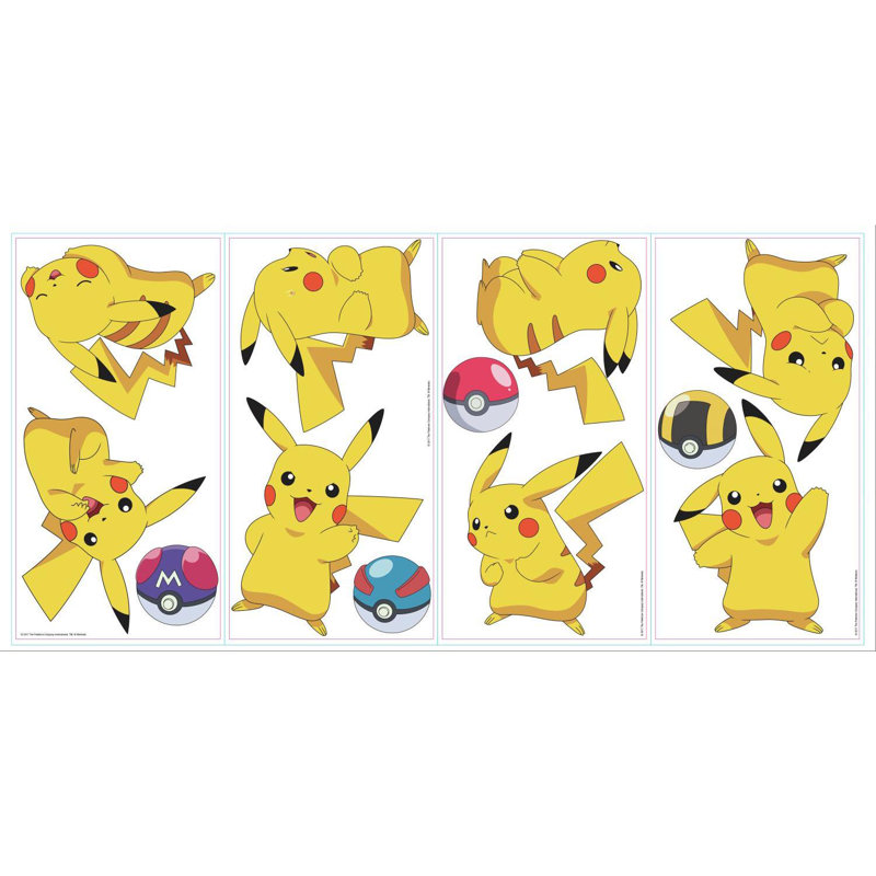 Décalcomanie murale colle et colle pikachu Pokemon