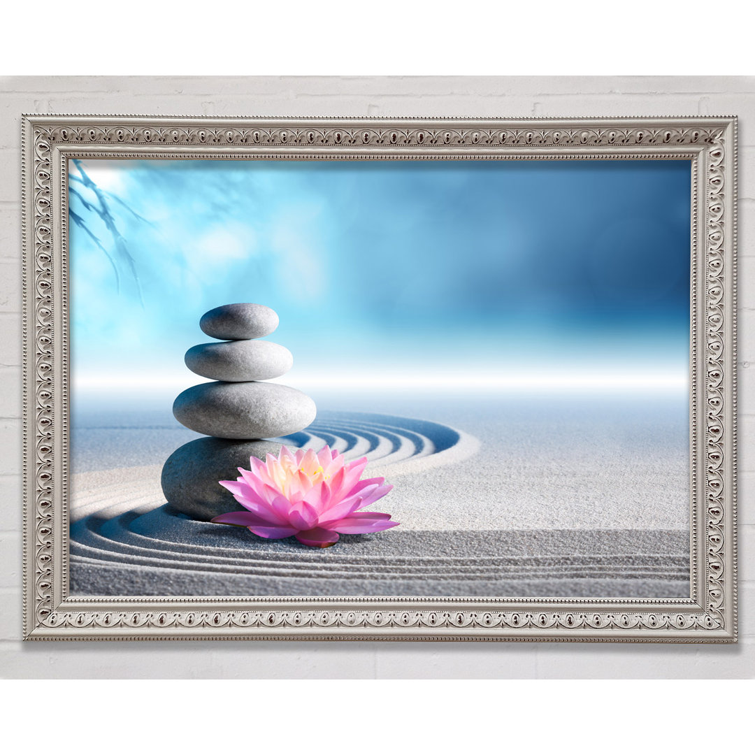 Pebbles On Zen Beach Lilly - Einzelner Bilderrahmen Kunstdrucke