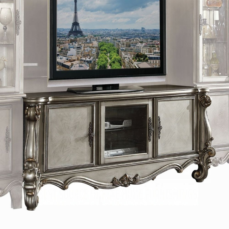 Versailles Tv Stand, Antique Platinum