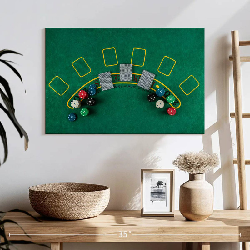 Top View Of Blackjack Table, 16" H x 24" W