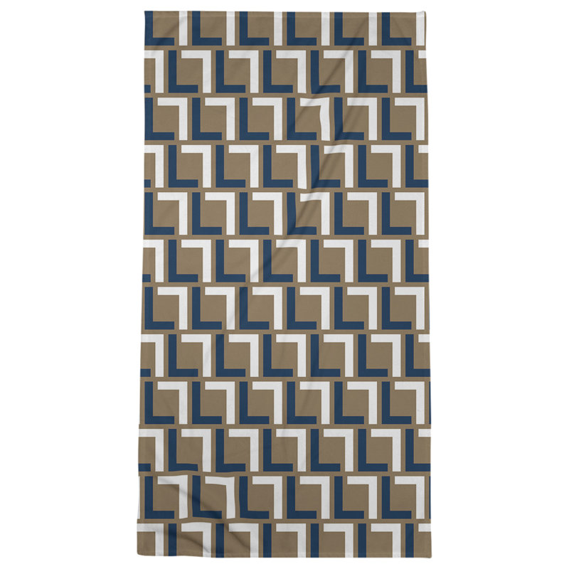 Serviette de bain, Or New Century / bleu millénaire / blanc