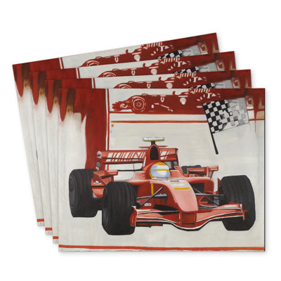 Polyester Placemat Set of 4 | Formule 1 Car Home Decor
