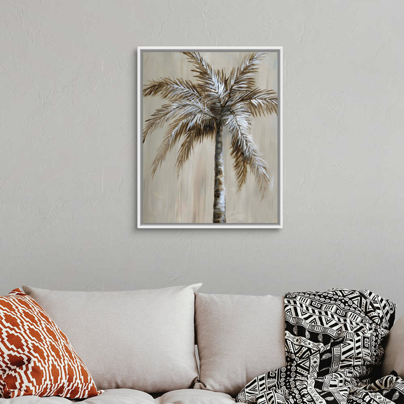 «Palm Magic II», art mural sur toile, Toile avec cadre blanc, H 30 po x l 24 po x P 1,75 po