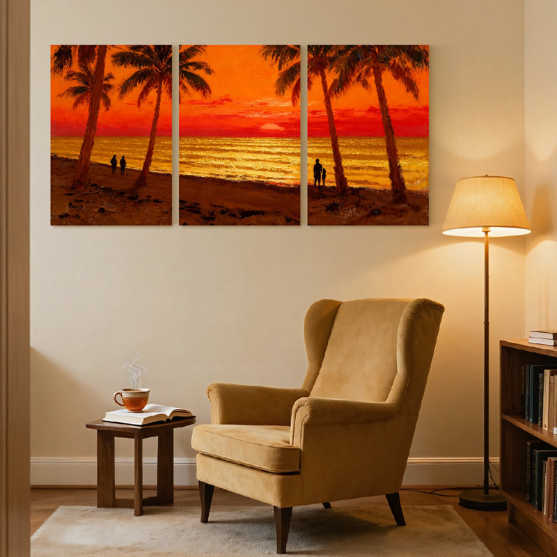 Ensemble de 3 reproductions d'art sur toile, H 18 po x l 36 po