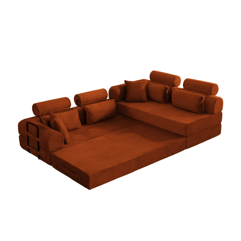 Canapé modulaire en L Boneless, Orange