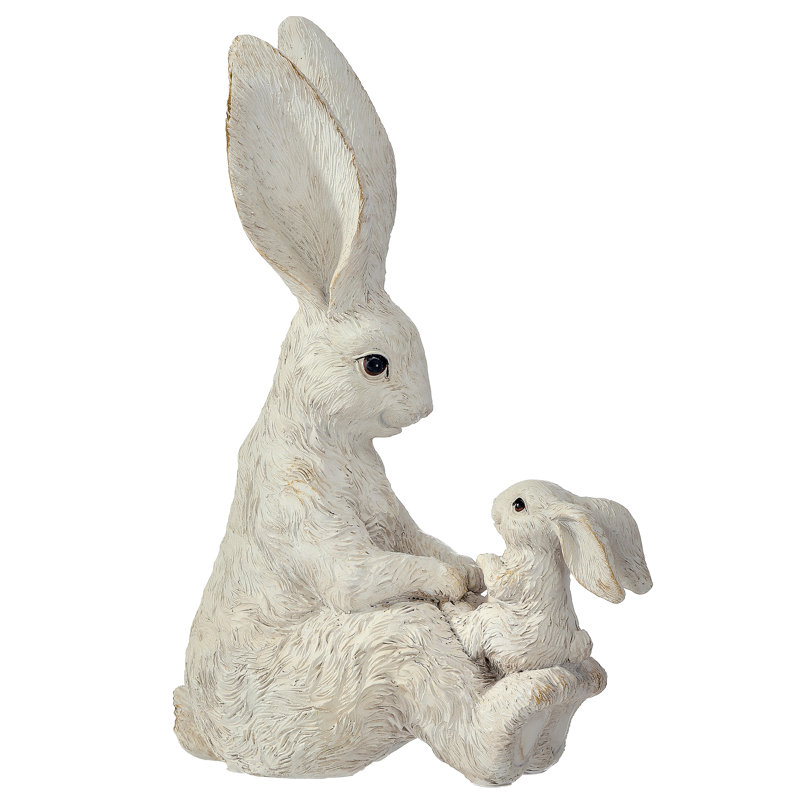 Lapin en résine 8,5 po avec enfant