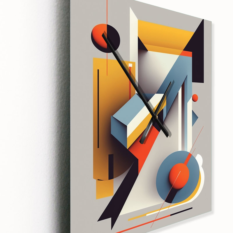 Graphic Retro Compositions V Aluminum Wall Clock, Extra Small