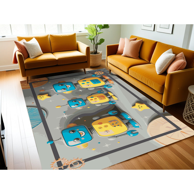 Tapis lavable pour enfant Dakota Fields Space Planets Astronauts_Space015, Rectangle 6 pi x 9 pi