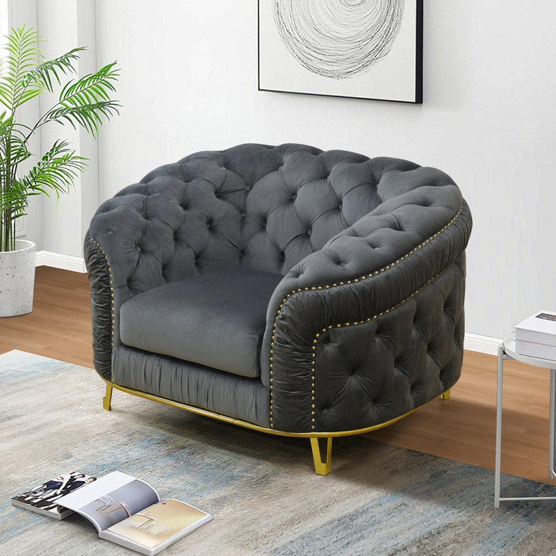 Chaise modulaire rembourrée, Microfibre/microsuède gris