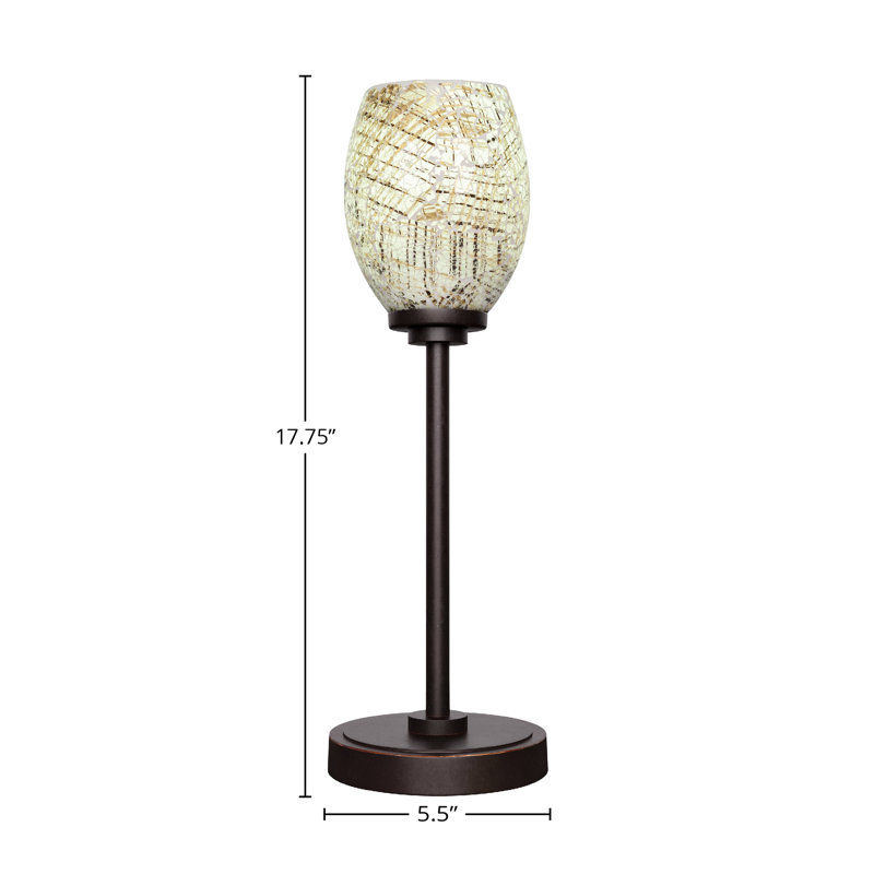 Lannah Accent Lamp Shown With 5" Natural Fusion Glass, Dark Granite