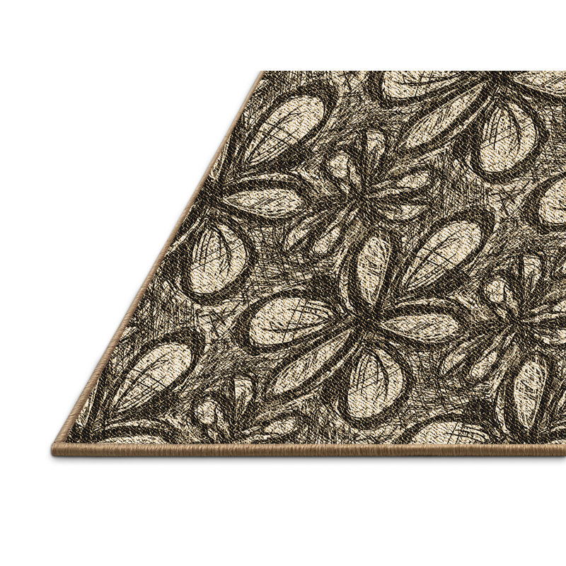 Guillory Performance Wool Floral Indoor Rug, Rectangle 3' x 5'