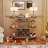 Wine Bar Table with Wine and Glasses Rack