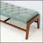 Banc avec boutons (cuir vert)