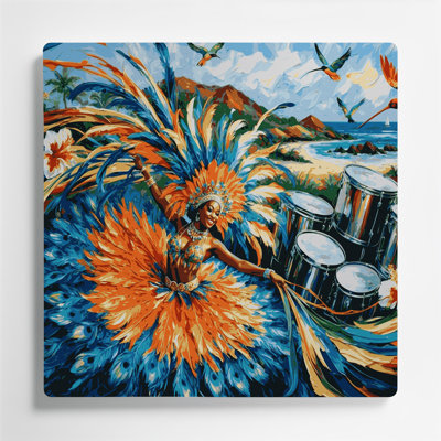 Cities Trinidad and Tobago Blue Metal Wall Art