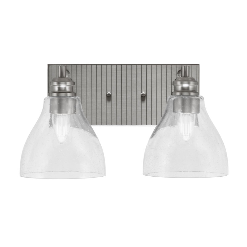 Éclairage pour meuble-lavabo à 2 lumières Jarka, Transparent, Nickel brossé