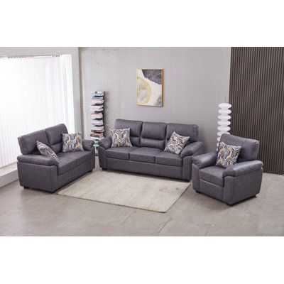 3-Piece Vegan Leather Living Room Set by Latitude Run