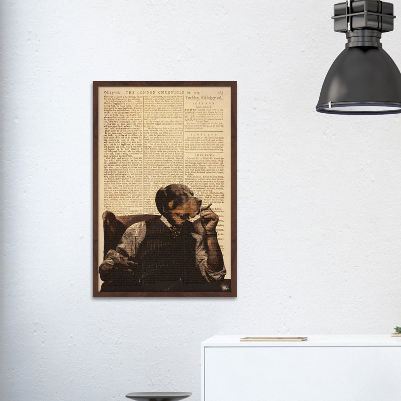 «Serious Times» par Eyre Tarney - Reproduction d'art graphique sur papier encadré, H 18 po x l 12 po x P 1,5 po