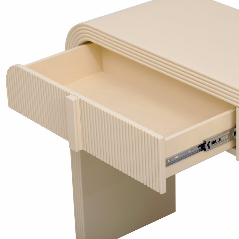 Codel Entry Console Table with Fluted Drawers, Apricot Cream