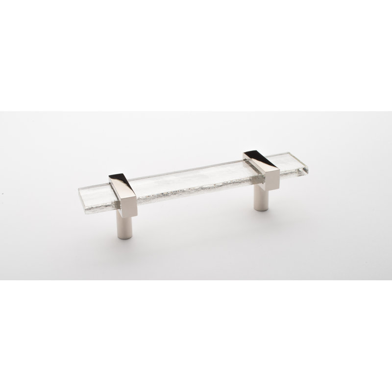 5.5 Length Bar Pull, Polished Nickel/Clear