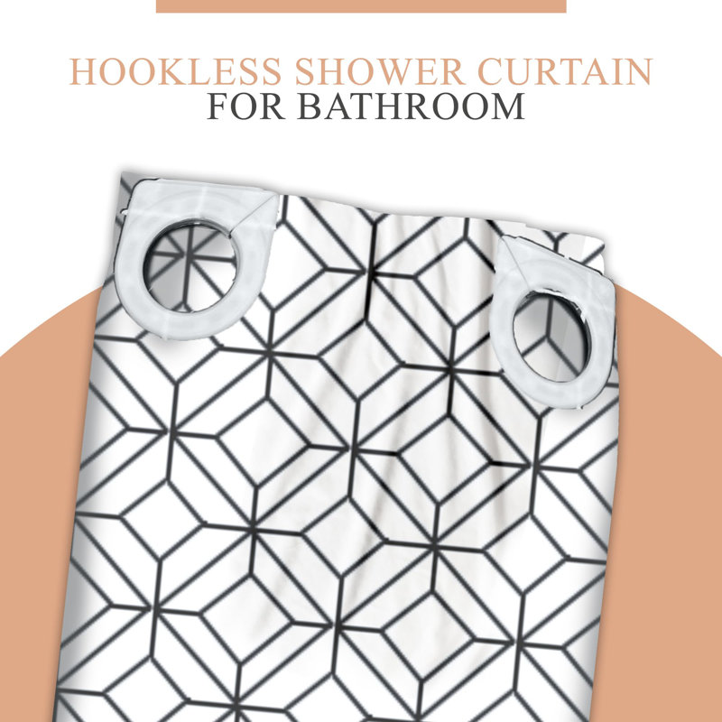 Rideau de douche géométrique