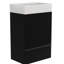 Moderne, armoire de salle de bain autoportante noir mat 20 po, une porte, avec revêtement de surface stratifié