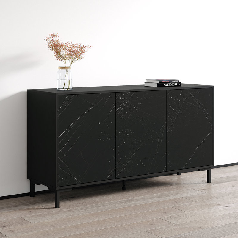 Bradwell 59.1" Sideboard with Matte Finish, Black