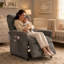 Fauteuil inclinable électrique de 32 po avec chauffage et massage, canapé inclinable avec télécommande et 3 poches latérales, canapé-lit facile à assembler pour le salon-134229160