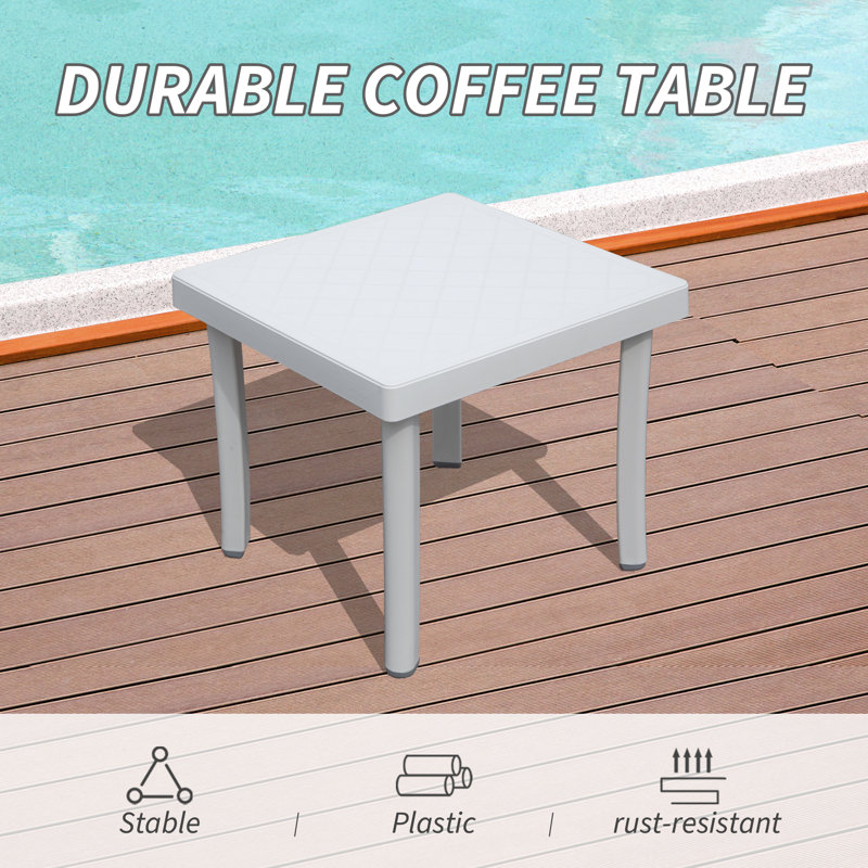 Outdoor Metal Chaise Lounge with Table
