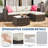 Outdoor Patio Furniture Set, 5 Pieces Rattan Patio Conversation Sets with Glass Coffee Table and Cushion,All Weather Outdoor Patio Sofa for Garden, Poolside, Backyard-180951386-180951385