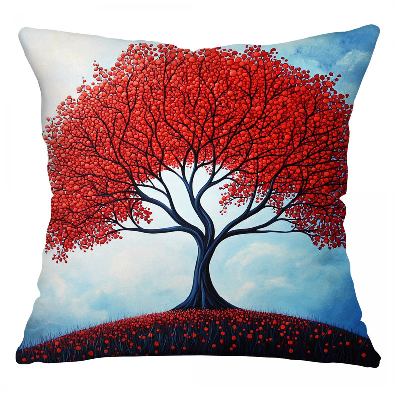 Coussin Tree, Carré 14 po