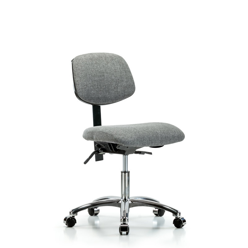 Chaise de travail Amos, Roulettes, Gris, Non inclus