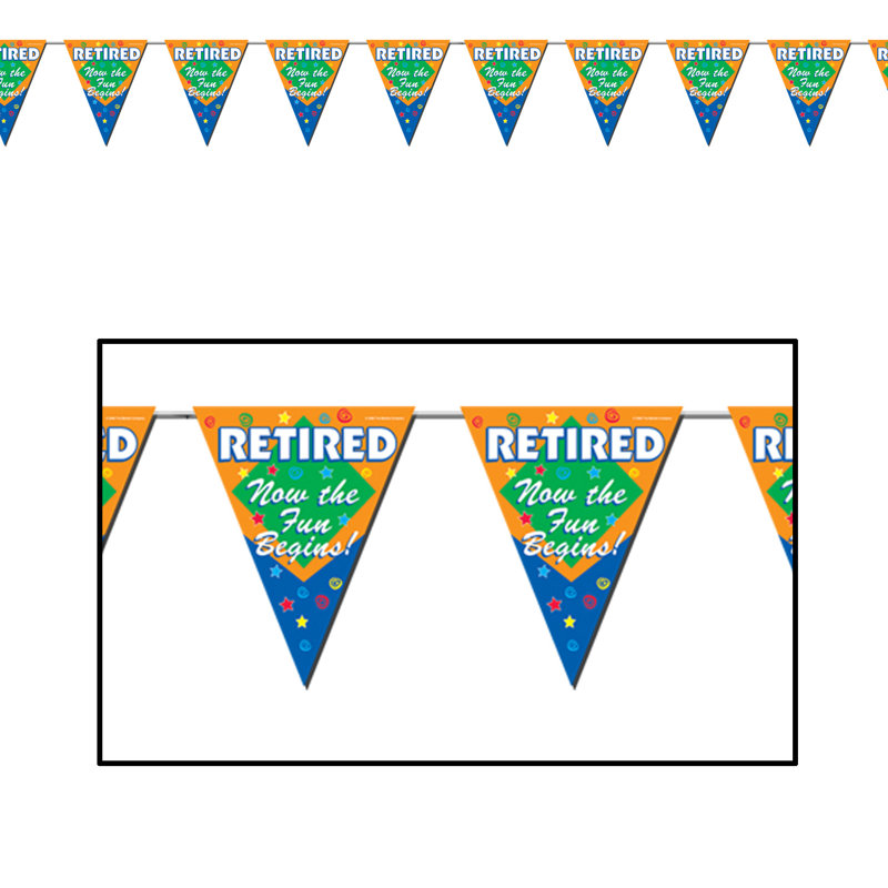 Retired The Fun Begins! Bannière de fanion