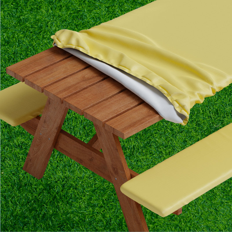 Housse pour nappe et table de pique-nique Roudebush, conception unie, doublure en flanelle, ensemble de 3 pièces, 30 pouces