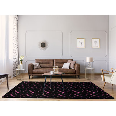 Tapis extérieur noir/rose area