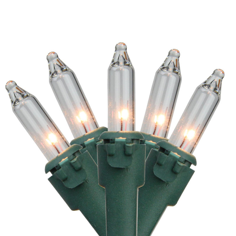 Mini Christmas String Light Set, Clear/Green, 20